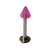 UV Coloured Acrylic Spiked Labret   16ga   Pink, White & Clear 1
