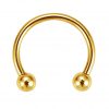 16G Surgical Steel Horseshoe Eyebrow Nipple Lip Nose Septum Conch Circular Barbell Tragus Cartilage Earring   Gold