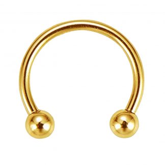 16G Surgical Steel Horseshoe Eyebrow Nipple Lip Nose Septum Conch Circular Barbell Tragus Cartilage Earring   Gold