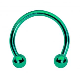 16G Surgical Steel Horseshoe Eyebrow Nipple Lip Nose Septum Conch Circular Barbell Tragus Cartilage Earring   Green