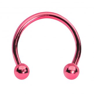 16G Surgical Steel Horseshoe Eyebrow Nipple Lip Nose Septum Conch Circular Barbell Tragus Cartilage Earring   Pink