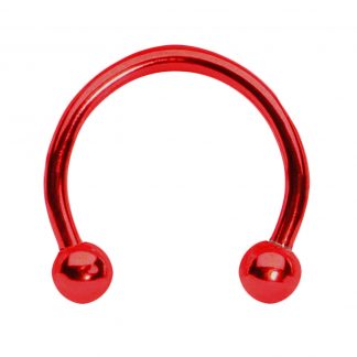 16G Surgical Steel Horseshoe Eyebrow Nipple Lip Nose Septum Conch Circular Barbell Tragus Cartilage Earring   Red