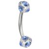 18g Sapphire Multi Gem Round Ball 316L Surgical Stainless Steel Curved Bar Eyebrow Conch Daith Cartilage Piercing