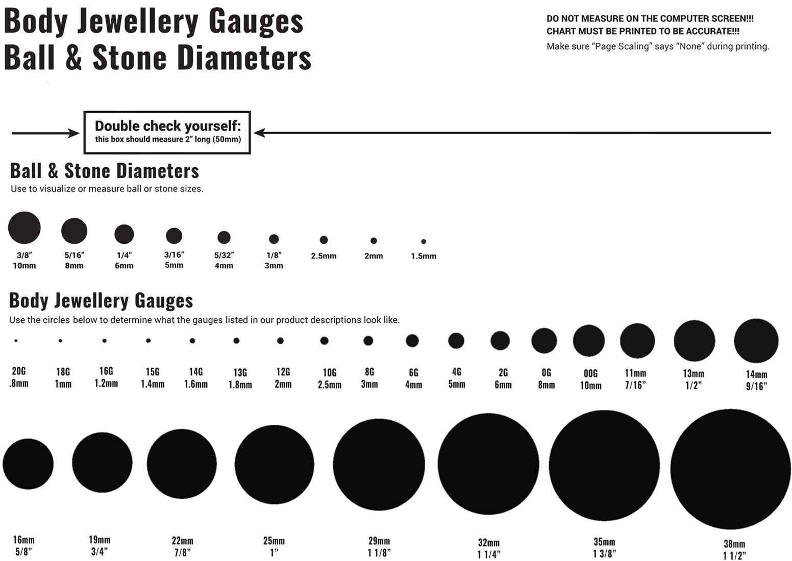 Free Ear Gauge Chart  PDF  52KB  2 Pages  Page 2