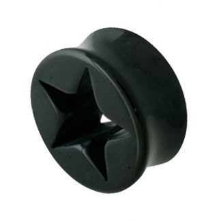 Star Cut Out Double Flare Plug Black