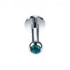 Surgical Steel Internally Threaded 3mm Blue Green Opal Stone Labret Monroe Lip Ring Ear Helix Tragus Piercing Stud  Front