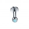 Surgical Steel Internally Threaded 3mm Opal Stone Labret Monroe Lip Ring Ear Helix Tragus Piercing Stud Front
