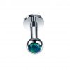 Surgical Steel Internally Threaded 4mm Blue Green Opal Stone Labret Monroe Lip Ring Ear Helix Tragus Piercing Stud Front