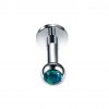 Surgical Steel Internally Threaded 5mm Blue Green Opal Stone Labret Monroe Lip Ring Ear Helix Tragus Piercing Stud Front