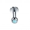 Surgical Steel Internally Threaded 5mm Opal Stone Labret Monroe Lip Ring Ear Helix Tragus Piercing Stud Front