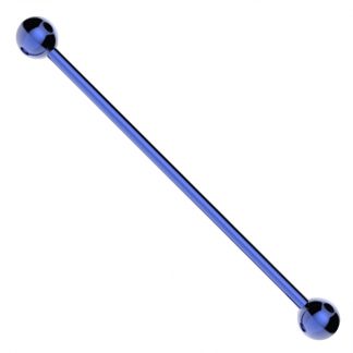 14 Gauge Blue Titanium Anodised Surgical Steel Industrial Barbell Cartilage Ear Tragus Body Piercing Jewelry