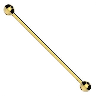 14 Gauge Gold Titanium Anodised Surgical Steel Industrial Barbell Cartilage Ear Tragus Body Piercing Jewelry