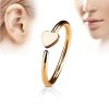 18g Surgical Steel Rose Gold Heart Nose Ring Cartilage Helix Tragus Daith Piercing 1