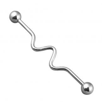 Surgical Steel Wavey Industrial Scaffold Barbell Piercing Cartilage