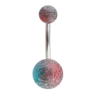 14g Turquoise & Pink Ombre Shimmer Belly Bar