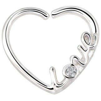 18G Piercing Jewelry Heart Shaped Love Left Closure Daith Cartilage Tragus Helix Lobe 1