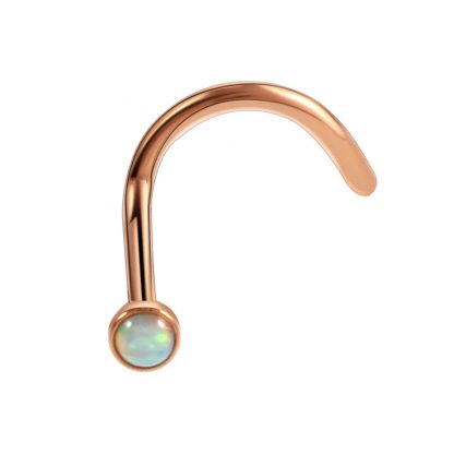 20g Rose Gold Surgical Steel Pearl Nose Screw Stud Nose Rings Body Piercing Jewelry