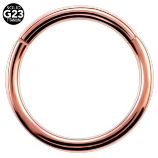 14g G23 Rose Gold Titanium Hinged Segment Clicker Ring Nipple Ear Cartilage Eyebrpw Lip Piercing