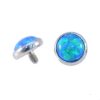 16g Bioflex Blue Opal Crystal & Surgical Steel Labret Lip Bar Ear Cartilage Piercing Opal Top