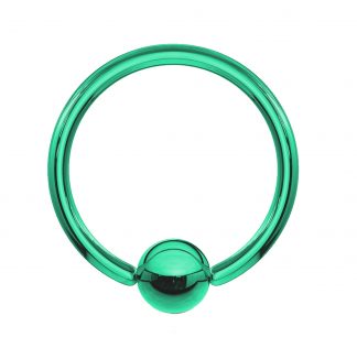 14g Green Titanium Anodised Surgical Stainless Steel 10mm Captive Bead Ring Cartilage Eyebrow Tongue Lip Septum Nipple Ring