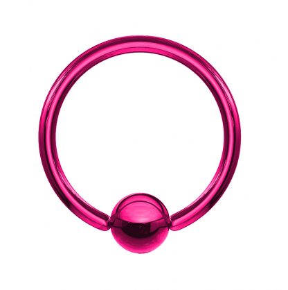 14g Pink Titanium Anodised Surgical Stainless Steel 10mm Captive Bead Ring Cartilage Eyebrow Tongue Lip Septum Nipple Ring