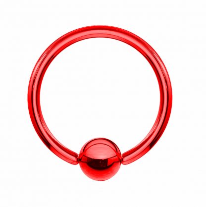 14g Red Titanium Anodised Surgical Stainless Steel 10mm Captive Bead Ring Cartilage Eyebrow Tongue Lip Septum Nipple Ring