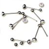 14g Opal CZ Gemstone 18mm 316L Stainless Steel Barbell Tongue Bars