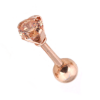 16g Rose Gold 4mm Round Crystal Gemstone Surgical Steel Piercing Monroe Helix Cartilage Tragus Earring Stud