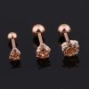 16g Rose Gold  Round Crystal Gemstone Surgical Steel Piercing Monroe Helix Cartilage Tragus Earring Stud