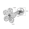 16g Surgical Steel Crystal CZ Gem Flower 6mm Cartilage Tragus Rook Ear Stud Piercing Size