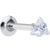 Triangle Shaped Crystal CZ Gem 316L Surgical Stainless Steel Labret Monroe Stud 2