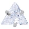 Triangle Shaped Crystal CZ Gem 316L Surgical Stainless Steel Labret Monroe Stud 4