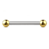 14g Gold Internally Threaded Titanium Anodised Surgical Steel 14mm Barbell Tongue Nipple Piercing Jewellery Threading