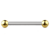 14g Gold Internally Threaded Titanium Anodised Surgical Steel 16mm Barbell Tongue Nipple Piercing Jewellery Threading