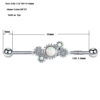 14g Opalite Stone 38mm Surgical Steel Industrial Barbell Scaffold Piercing Jewellery Size