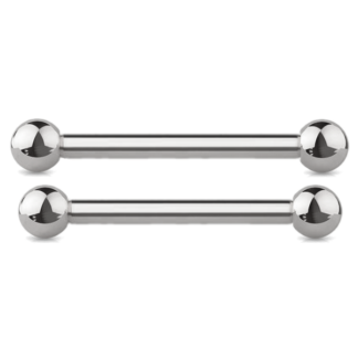 14g Silver Internally Threaded Titanium Anodised Surgical Steel 14mm or 16mm Barbell Tongue Nipple Piercing Jewellery
