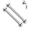 14g Silver Internally Threaded Titanium Anodised Surgical Steel 14mm or 16mm Barbell Tongue Nipple Piercing Jewellery Threading