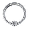16G Silver 10mm G23 Titanium Crystal Captive Bead Ring Lip Ear Nipple Eyebrow Septum Piercing Jewellery