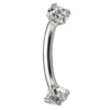 16G Silver & Crystal 8mm Stainless Steel Internally Threaded Double CZ Gem Curved Barbell Eyebrow Tragus Piercings 3