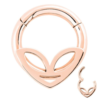 16G Titanium Anodised Rose Gold Alien Septum Ear Cartilage Tragus Daith Helix Piercing