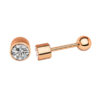 16g Crystal Rose Gold 6mm Titanium Anodied Surgical Steel Tragus Helix Cartilage Ear Stud Piercing