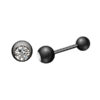 16g Encased Round Crystal Black 6mm Titanium Anodied Surgical Steel Tragus Helix Cartilage Ear Stud Piercing