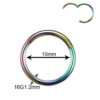 16g G23 Rainbow Titanium Hinged Segment Clicker Ring Nipple Ear Cartilage Eyebrow Lip Piercing Size