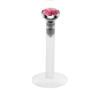 16g Rose Crystal 8mm Clear Bioflex Labret Monroe Lip Stud Tragus Ear Cartilage Piercing