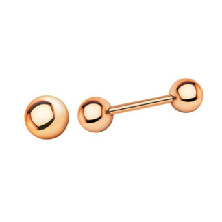 16g Rose Gold 6mm Titanium Anodied Surgical Steel Tragus Helix Cartilage Ear Stud Barbell Piercing