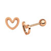 16g Rose Gold Heart 6mm Titanium Anodied Surgical Steel Tragus Helix Cartilage Ear Stud Piercing