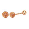 16g Shamballa Crystal Rose Gold 6mm Titanium Anodied Surgical Steel Tragus Helix Cartilage Ear Stud Piercing
