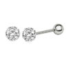 16g Shamballa Crystal Silver 6mm Titanium Anodied Surgical Steel Tragus Helix Cartilage Ear Stud Piercings