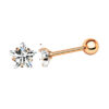 16g Star Crystal Rose Gold 6mm Titanium Anodied Surgical Steel Tragus Helix Cartilage Ear Stud Piercing