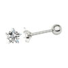 16g Star Crystal Silver 6mm Titanium Anodied Surgical Steel Tragus Helix Cartilage Ear Stud Piercing